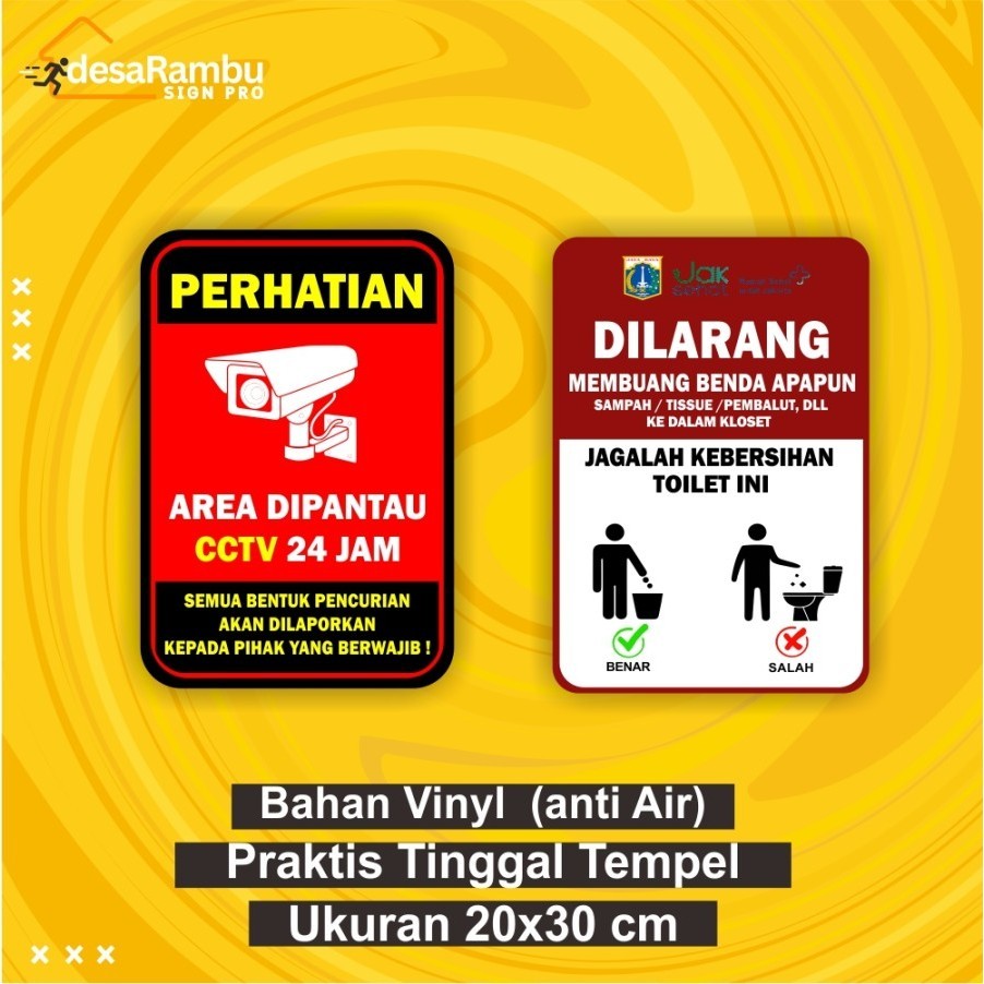 

Stiker Sign Rambu "Jalur Evakuasi" / Stiker Dilarang Buang "Sampah Sembarangan " Ukuran 20cm x 30cm WATERPROOF - Afbi Print
