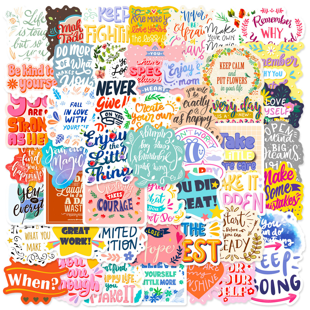 

50 Pcs Inspirational Sticker Pack, Inspirational Stickers, Affirmation Positive Stickers for Journaling Computer Decals Laptop