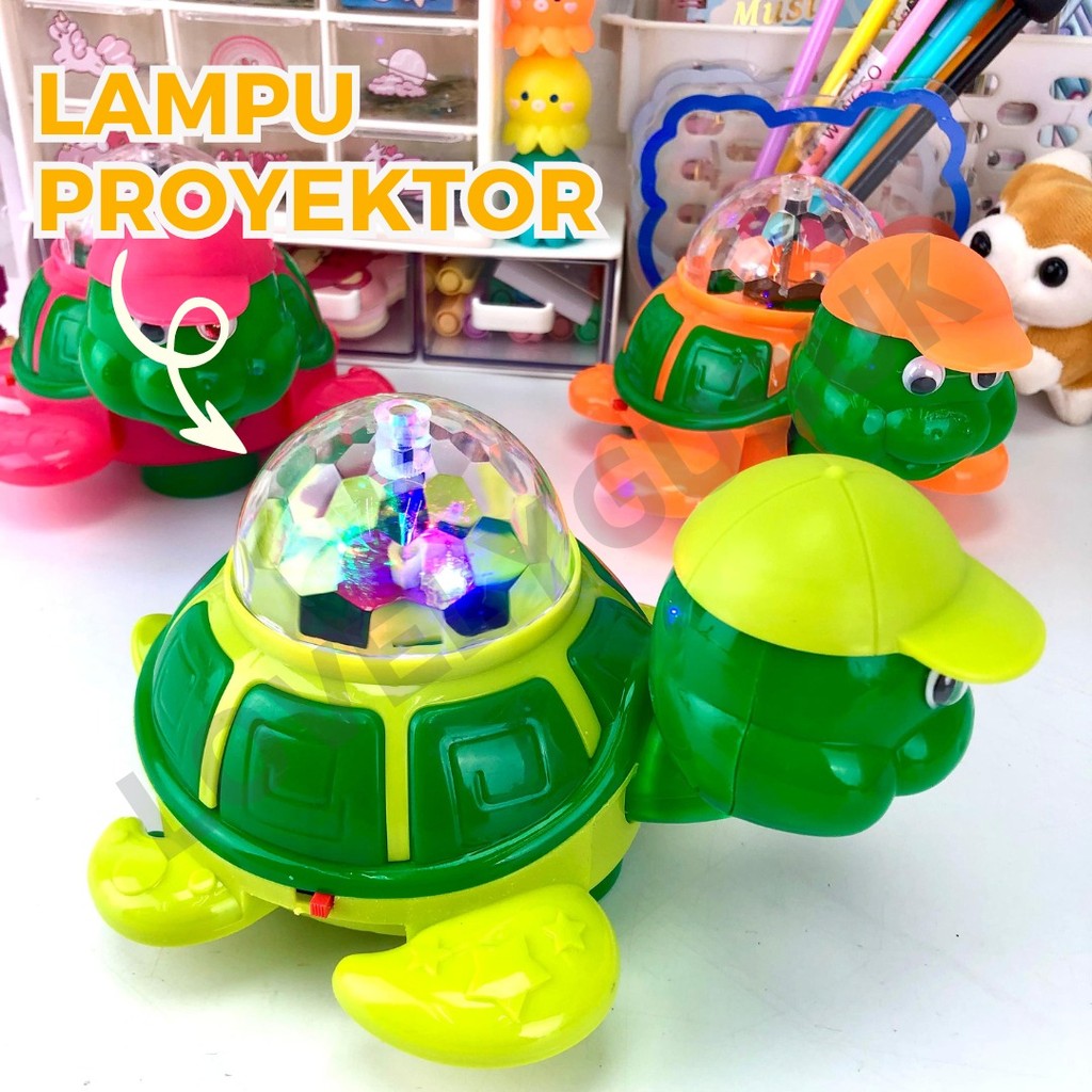 [LOGU] Mainan Kura-Kura Geleng Geleng Disco Disko Musik Lampu KGP33