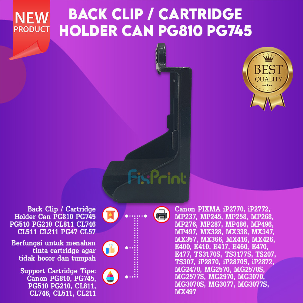 FixPrint Back Clip Canon PG810 CL811 Cartridge Holder PG40 PG41 PG830 CL831 H 678 803 703 27 28 46