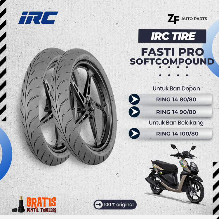 SEPASANG / SATUAN BAN MOTOR MATIC IRC FASTI PRO  Ring 14 Soft Compound TUBELESS VARIO MIO BEAT