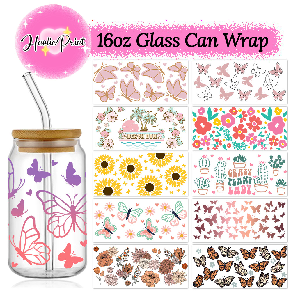 

Beautiful Butterfly Flower UV DTF Cups Wrap Sticker DIY Label Transfer Sticker Waterproof Print