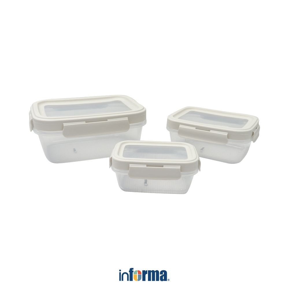 Baru Informa Appetite Set 3 Pcs Ario Wadah Makanan Rectangle Food Container Kotak Makan Food Grade