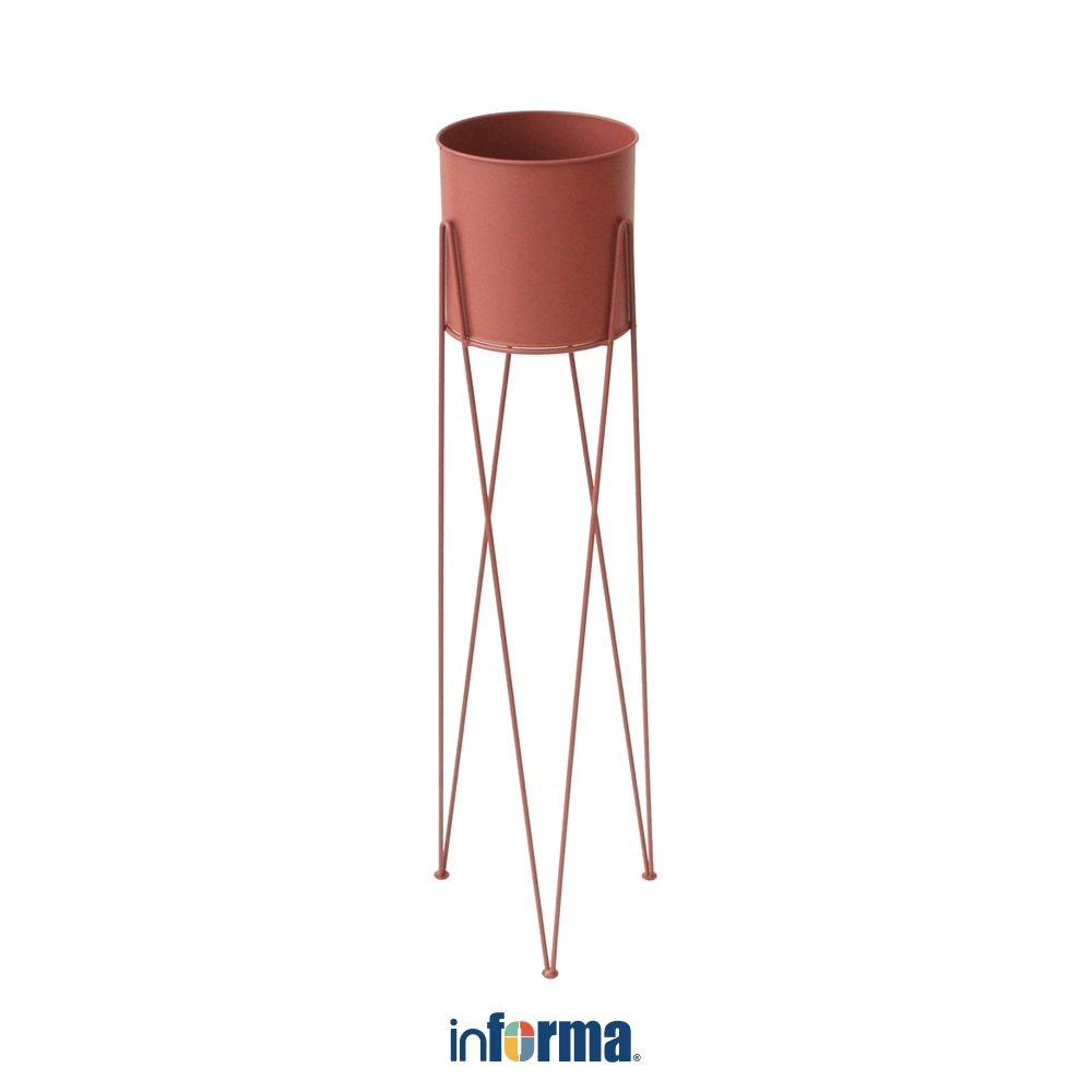 Informa Pot Tanaman Dengan Stand 90.5 cm - Terracotta Wadah Tempat Tumbuhan Perlengkapan Berkebun Ak