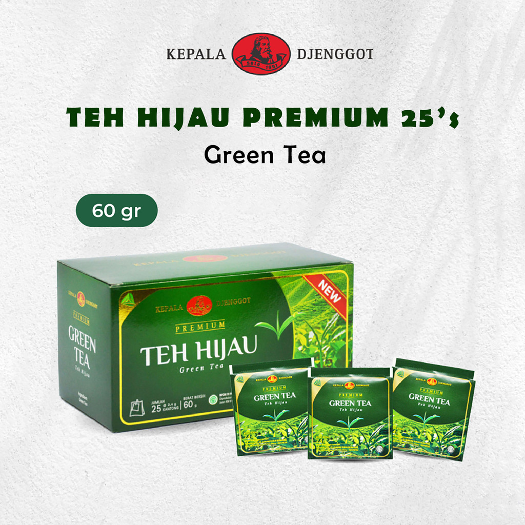 

Kepala Djenggot Green Tea Premium 25's 60 gr - Teh Hijau Premium