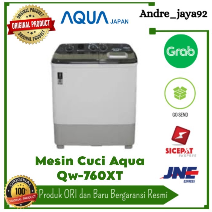 Mesin Cuci 2 Tabung 7 Kg Hijab Series Aqua QW-760XT