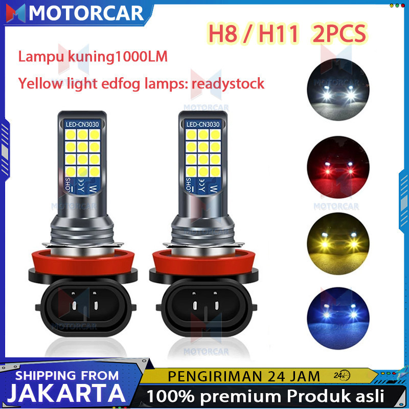2PCS Lampu LED Mobil H4 Super Terang Lampu LED Putih H11 Two Color 24SMD untuk Headlight / Fog lamp 
