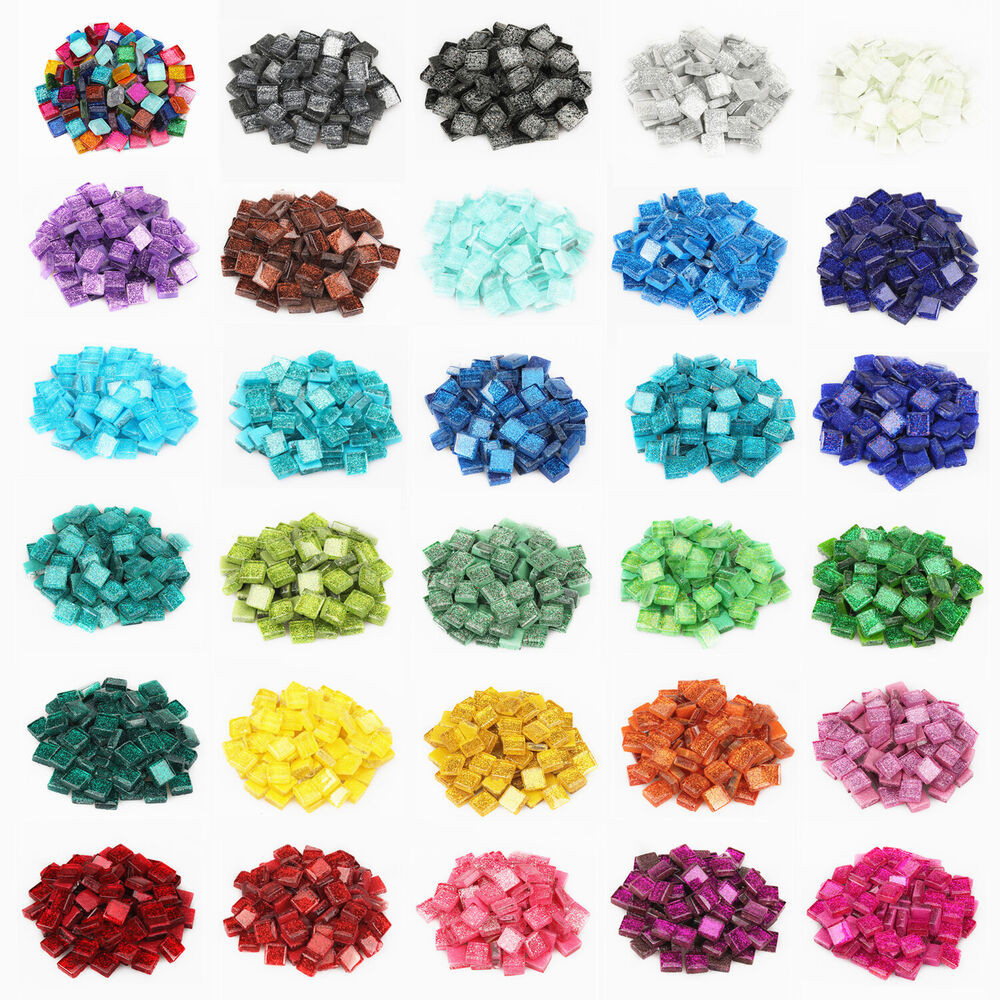 

100g Glitter Glass Mosaic Tiles Crafting Pieces Art Hobbies Assorted Colors mosaic tiles for craft arte