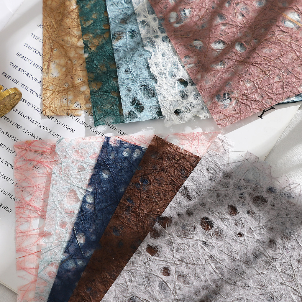 

JIANWU 10 Sheets Creative Hollow Multicolor Special Material Paper Pack Memo Pad DIY Journal Background Notes Paper Stationery