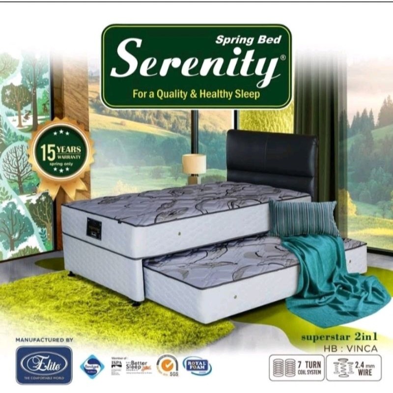 Kasur Spring Bed Sorong 2 in 1 FULL SET SERENITY ELITE