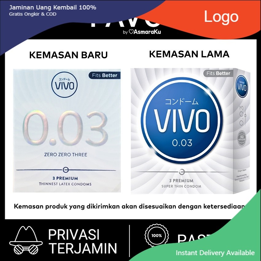 

Kondom Vivo 0,03 isi 3 Pcs - Kondom Tipis Terbaik