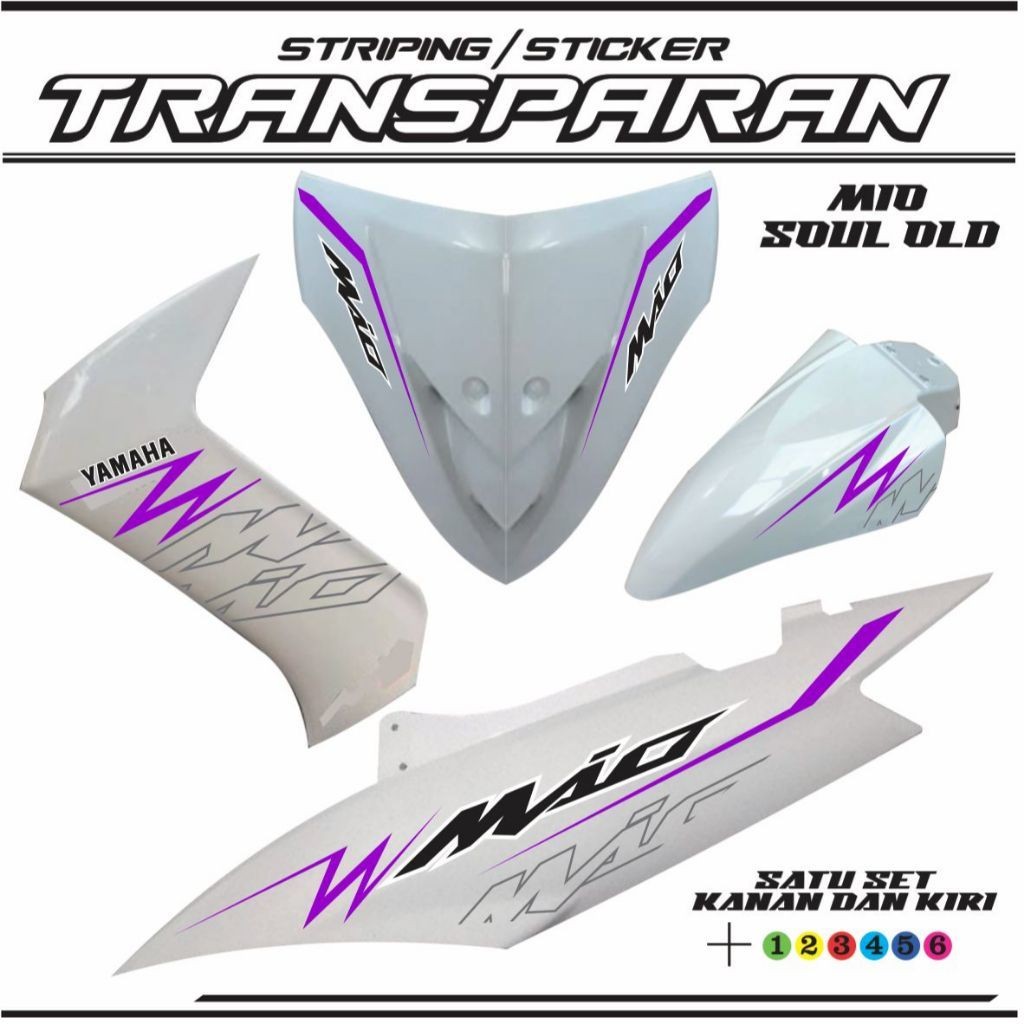 STIKER TRANSPARAN UV / STIKER STRIPING TRANSPARAN MIO SOUL KARBU - MIO SOUL KARBU Bahan Transparan U