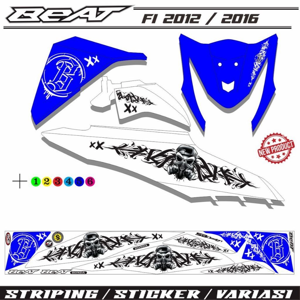 COD / VARIASI BEAT FI STRIPING STIKER MOTIF HONDA BEAT FI VARIASI LIS SIMPLE STIKER VARIASI LIS