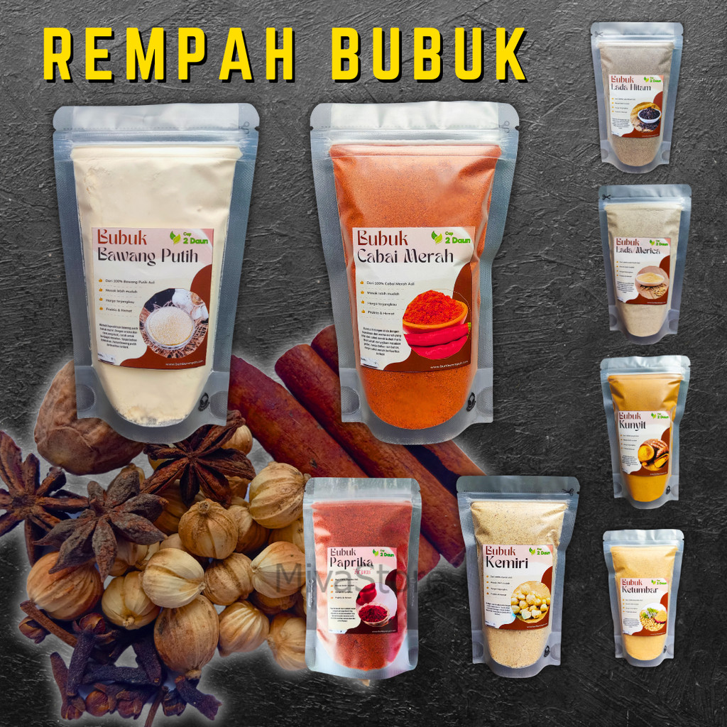 

BAWANG BUBUK 100 GRAM - CABE BUBUK - ANEKA BUMBU REMPAH BUBUK 100 GRAM - LADA BUBUK, BAWANG PUTIH BUBUK, LADA HITAM, KUNYIT,KETUMBAR,KEMIRI BUBUK, TEMULAWAK,JINTAN, KETUMBAR HITAM PAPRIKA BUBUK CAJUN NGOHIONG BISA COD GRATIS ONGKIR