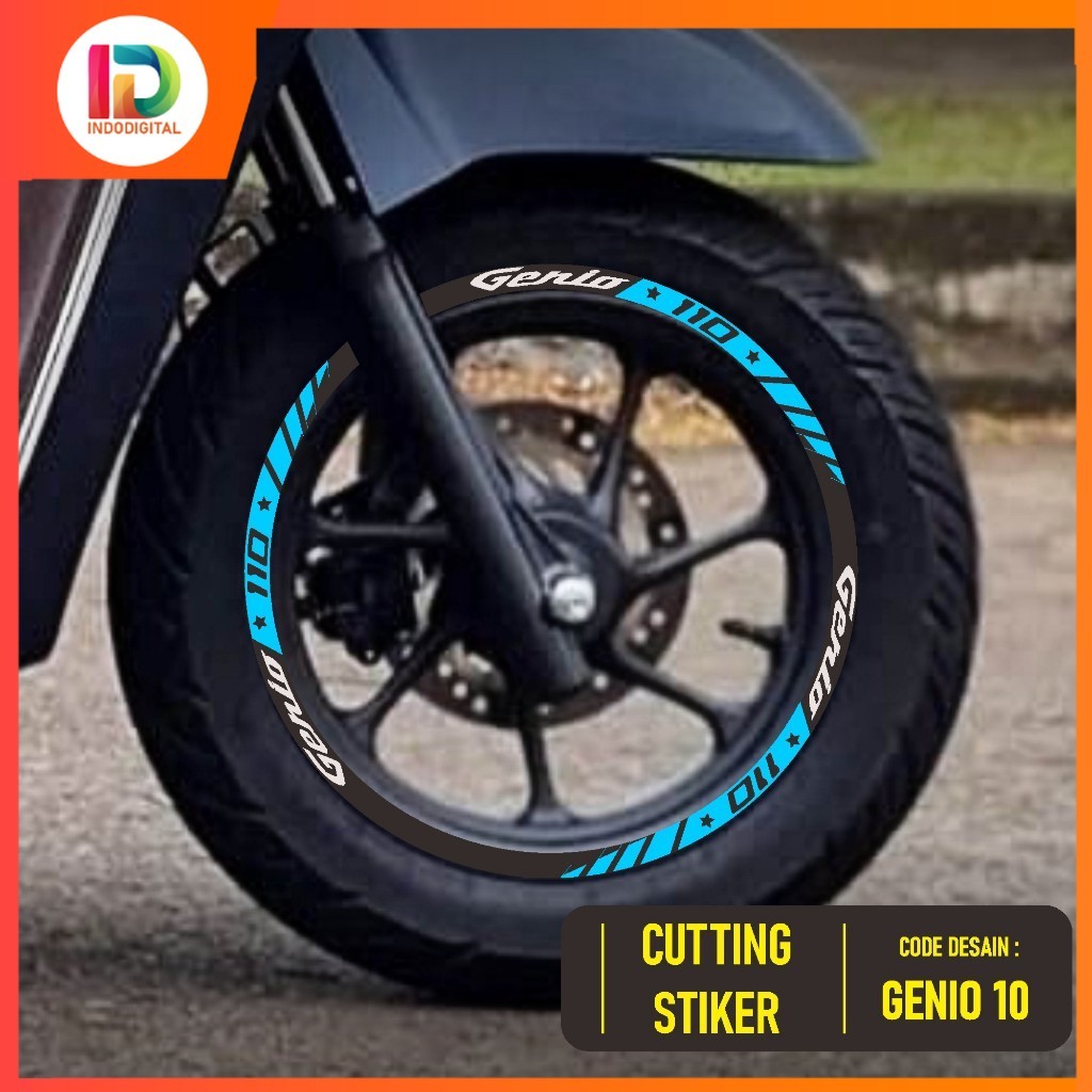 CUTTING STICKER VELG NEW GENIO ID-10 2021 2022 2023  RING 12 STIKER LIS LIST VARIASI BAN VELG GENIO