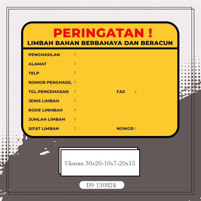 

Stiker Label Tanda Simbol Keterangan Limbah B3 multi Sticker