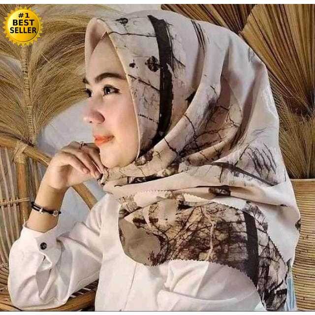 Keurudng > Hijab Voal > Jilbab Segi Empat Motif HL Bunga Berguguran Murah