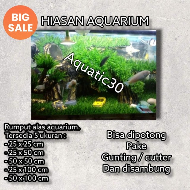 Rumput sintetis hiasan alas aquarium / hiasan aquarium / alas aquarium / hiasan dasar aquarium / aqu
