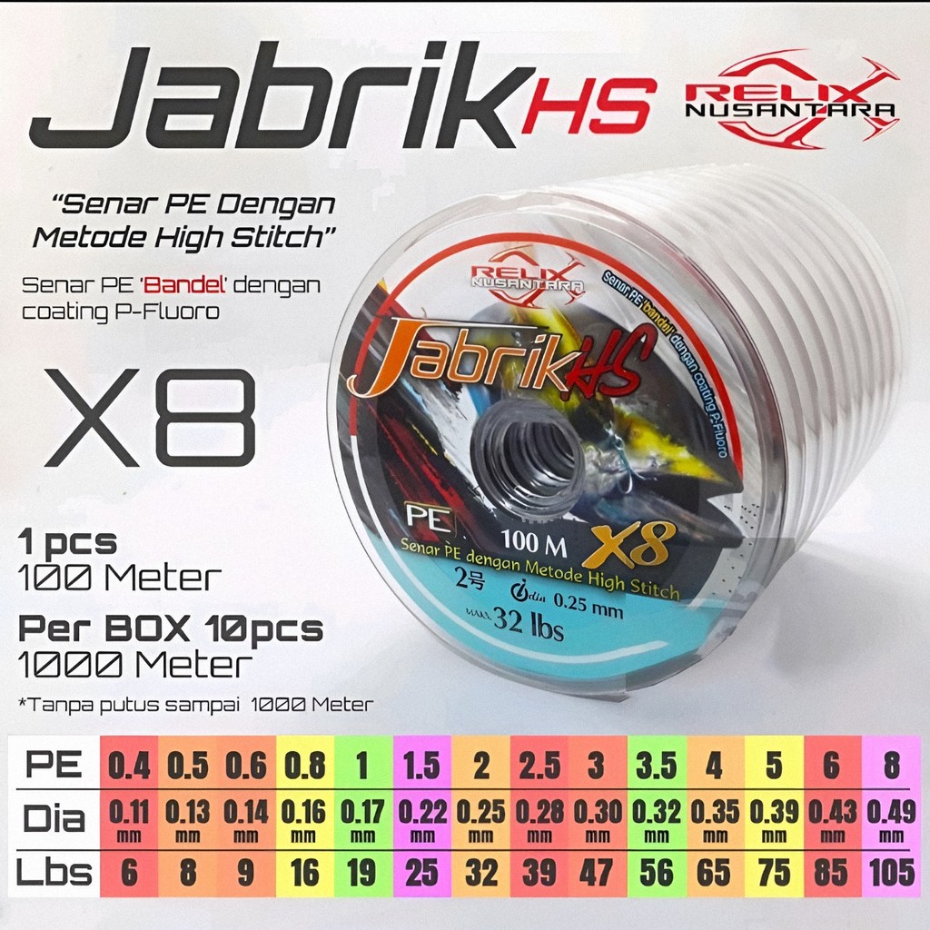 SENAR PE RELIX JABRIK HS 100M CONNECTING