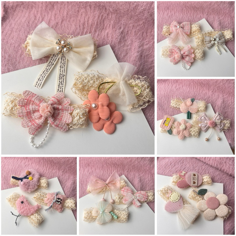 Set bandana bayi anak perempuan bando bayi aksesoris rambut bayi bahan lace lembut premium bandana b