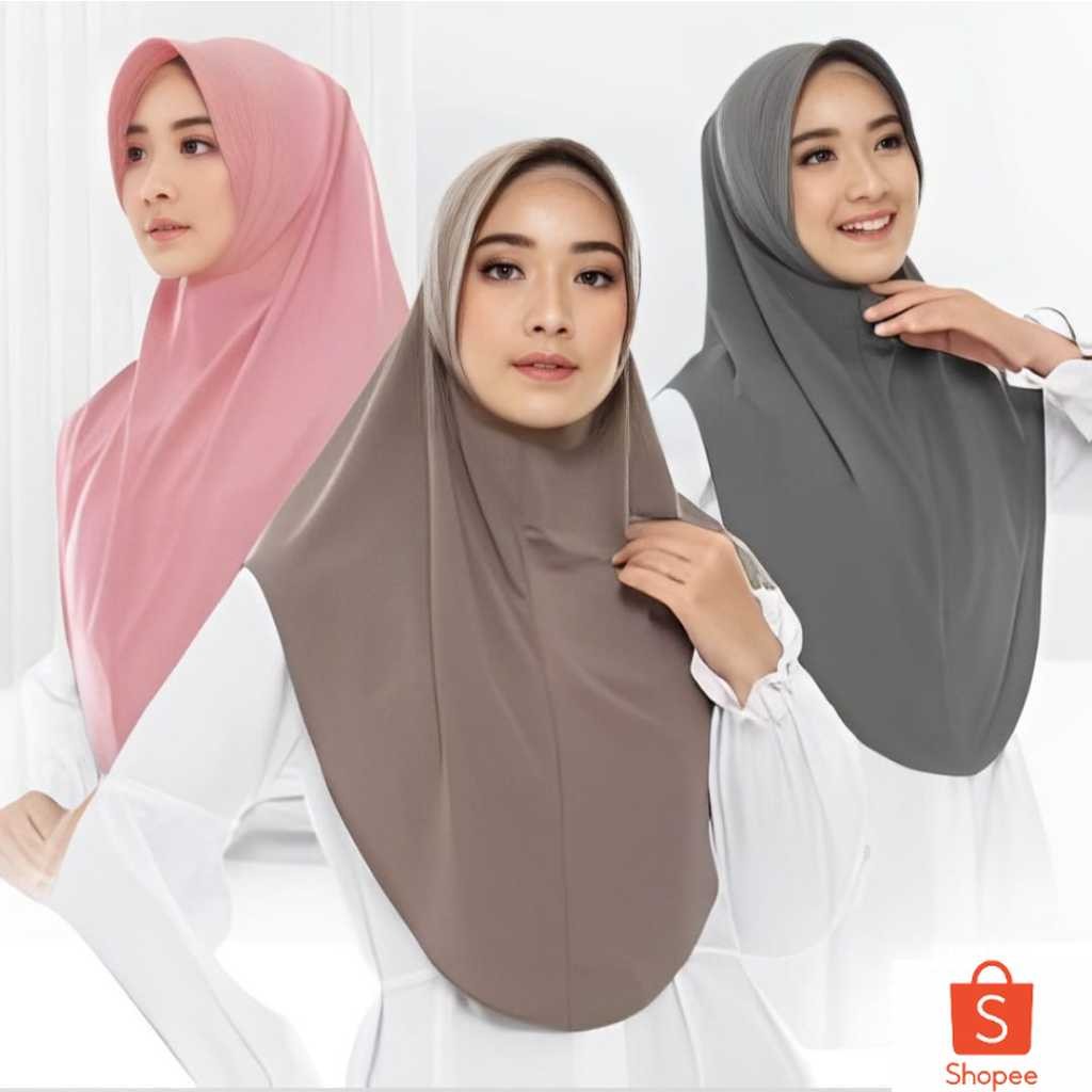 Hijab Bergo Pet Pinguin L  Bergo Pinguin Instan Jersey