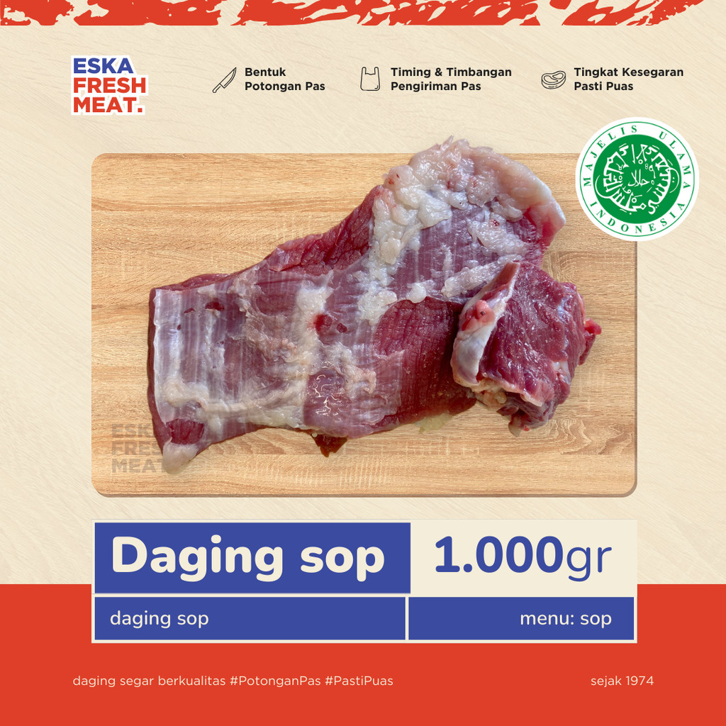 

Daging Sapi Lokal Segar DAGING SOP - 1000gr
