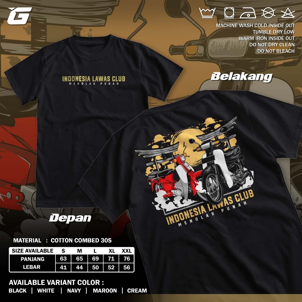 Kaos Racing Honda Astrea C70 Indonesia Lawas Club Menolak Punah Baju Disto Motor Tua Legend Klasik T