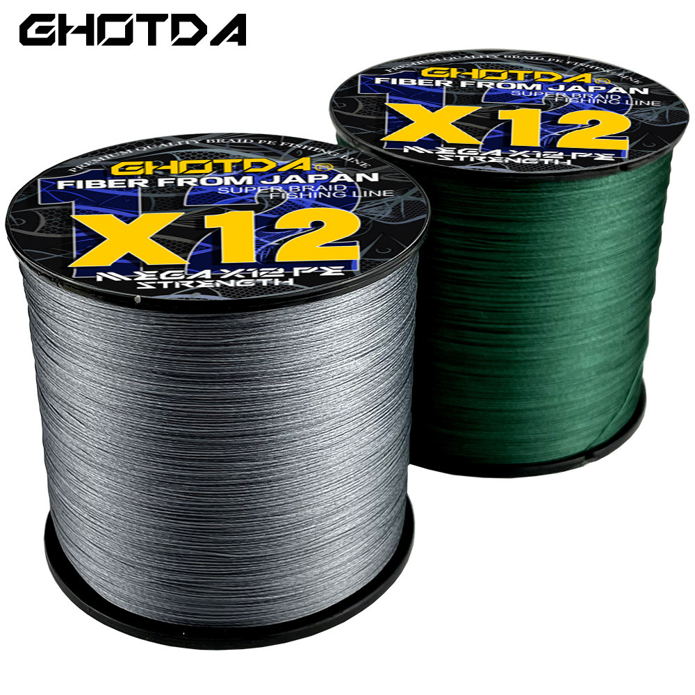Ghotda 12x Braided PE Fishing Line 300M100M Multifilament Smooth Fishing Line for Fishing Lure Bait 