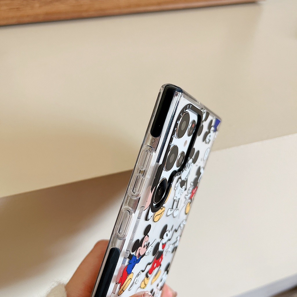 ☼ Disney Mickey Mouse Casetify Soft Clear Phone Case for Samsung Galaxy S21 S22 S23 S24 Plus Ultra +