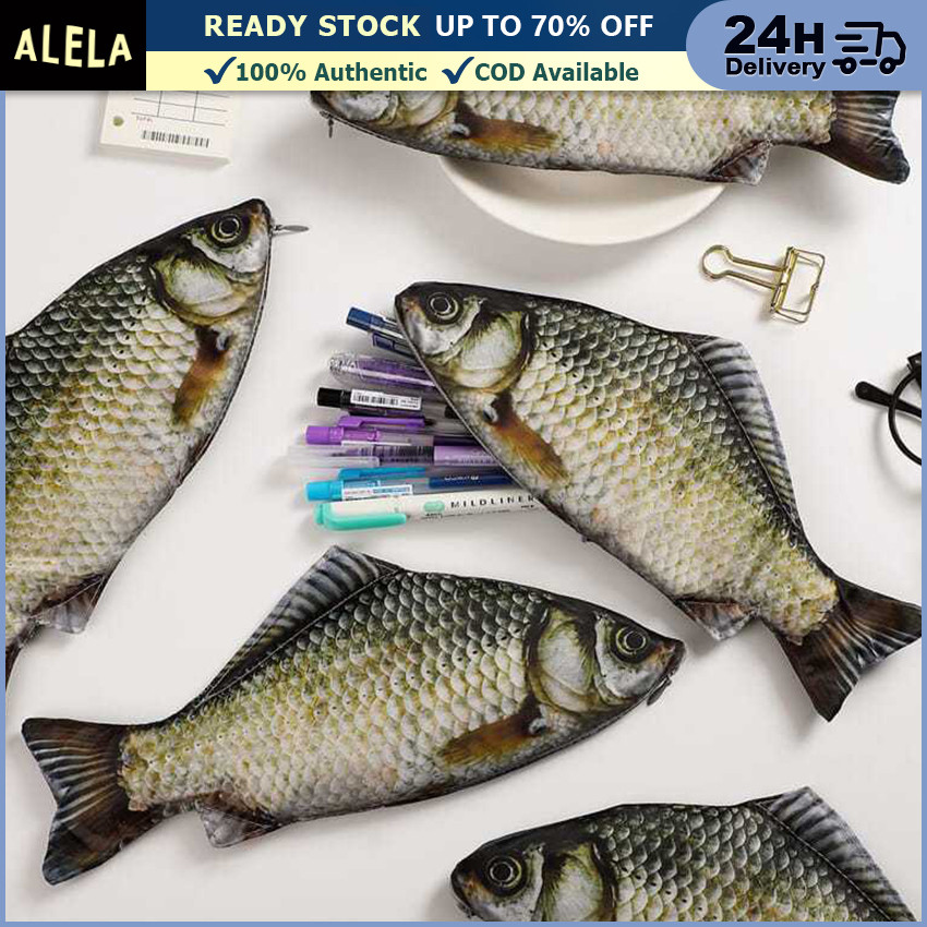 

Tempat Pensil Alat Tulis Sekolah Kotak Pensil Dompet Pencil Case Karakter Ikan Grass Carp Fish Unik
