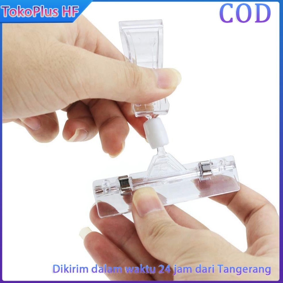 

Penjepit Label Promosi - Plastik Transparan 8x11cm, 360° Adjustable, Kuat & Tahan Lama-Untuk Promosi Produk, Rak Toko & Supermarket