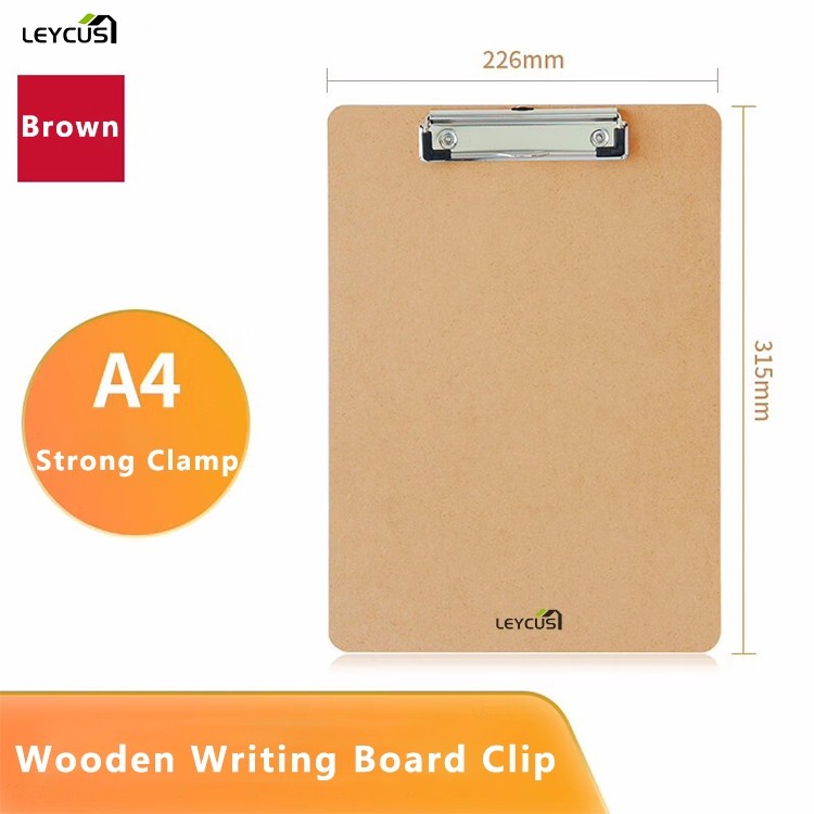 

LEYCUS A4 Size Writing Board Wooden Clip Folder Density Fiberboard Office Stationery