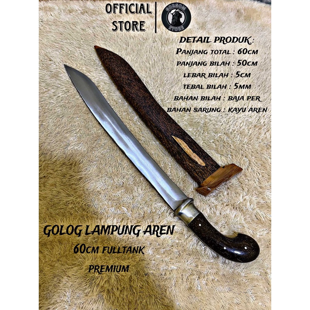 TERLARIS Golok baja putih asli dural aren ukuran panjang Untuk Tebas Maupun Sembelih Hewan