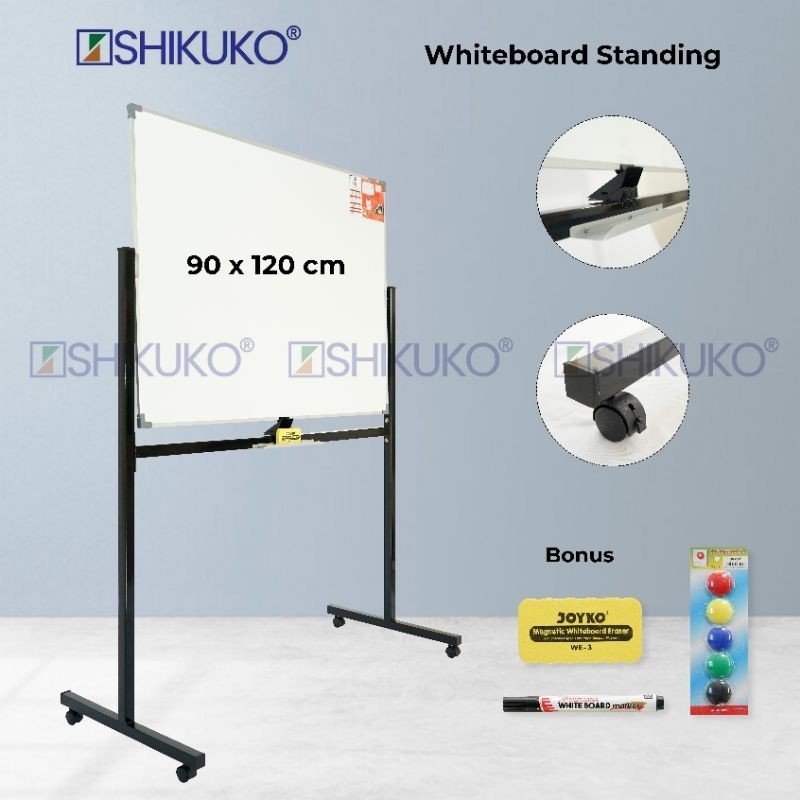

Baru Whiteboard Standing Kaki / Papan Tulis Standing 90 x 120 / model Papan Tulis Magnet