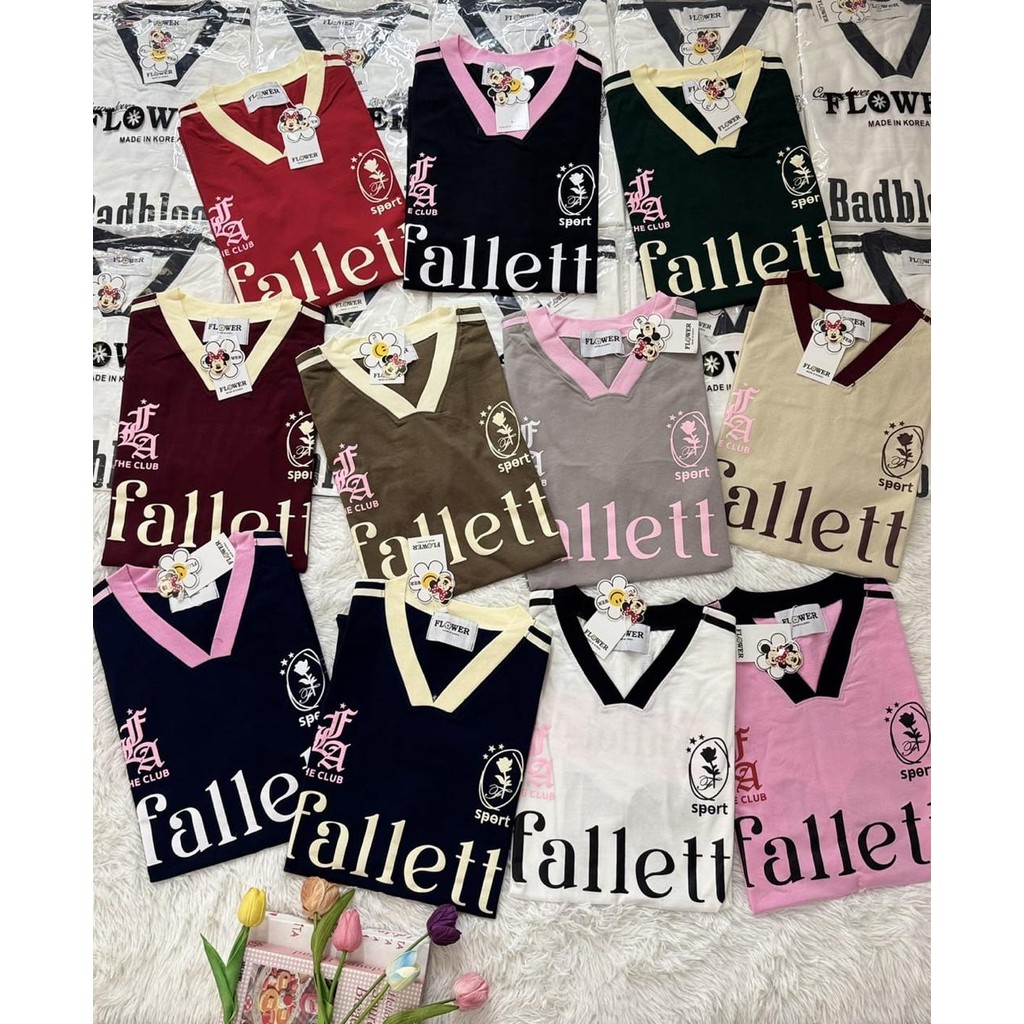 ready kaos wanita  atasan oversize flower motif fallett premium bkk