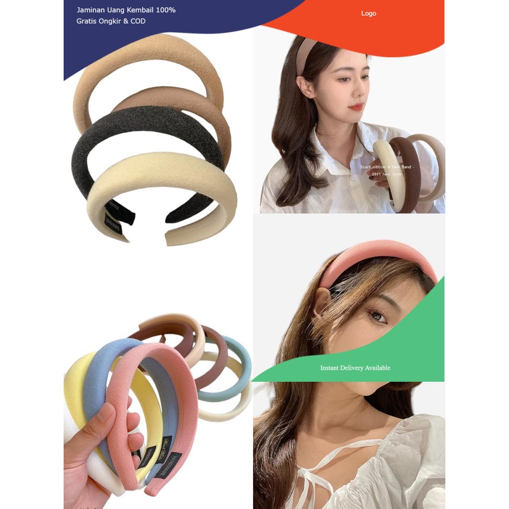 Bandana Kain Busa Polos / Headband Aksesoris Kepala Rambut  Bando Kain Korea bando bandana korea