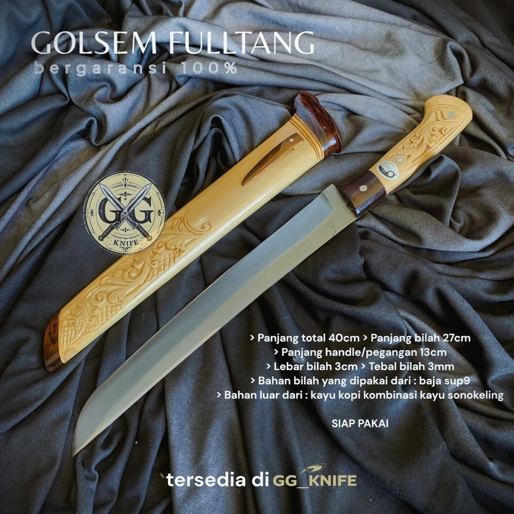 Pisau Sembelih Kambing Sapi Original Pisau Jagal Bahan Sup9 Fulltang RUSLANDI