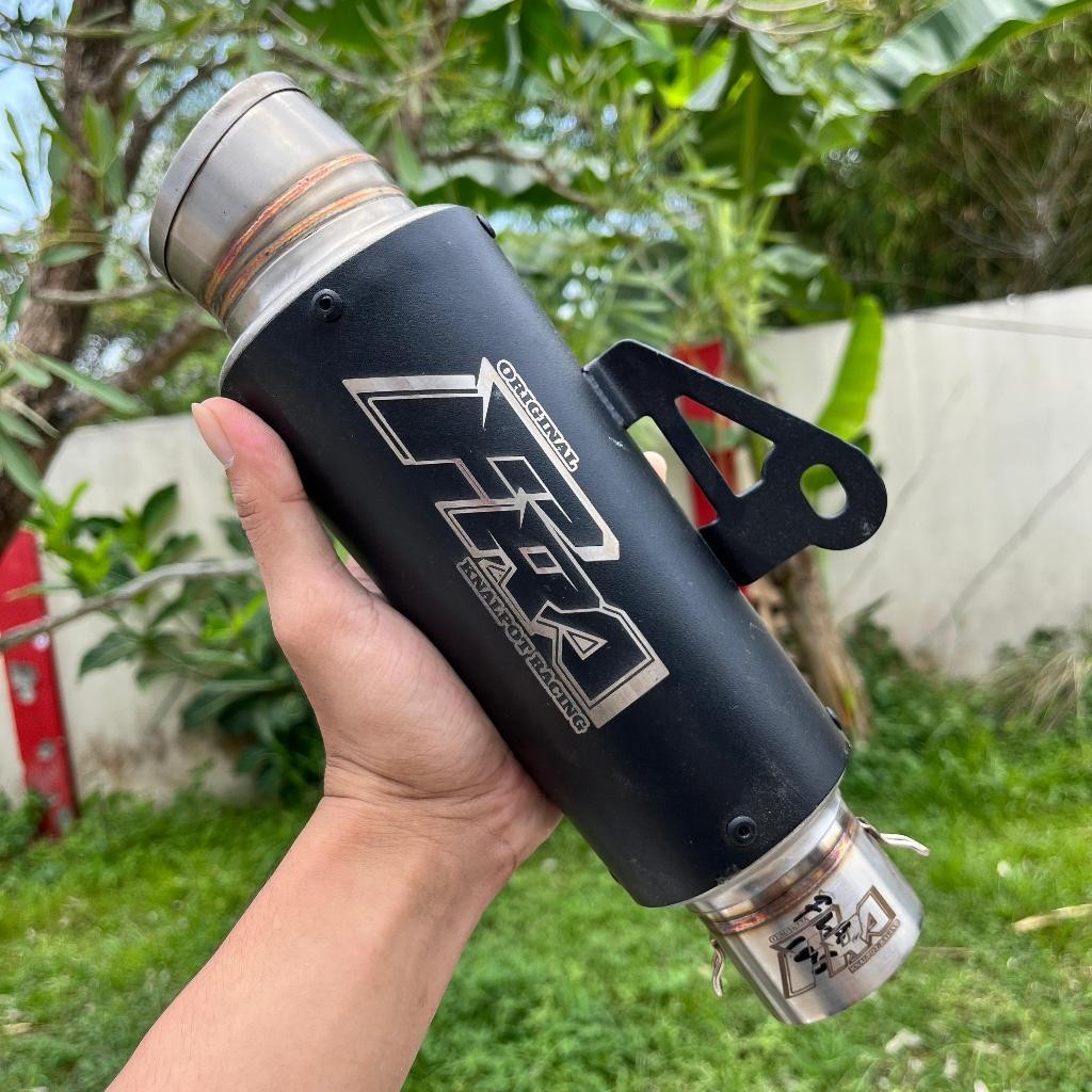 Silencer HRX Tipe JR3 Black Coating Stainless Inlet 50mm Knalpot Silincer Only