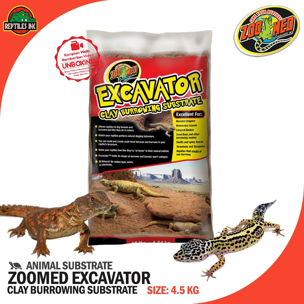 PUJEGANSHOP Zoomed Excavator Clay Burrowing Substrate Alas Kandang Reptil BD Uromastyx Gecko Ular Sa