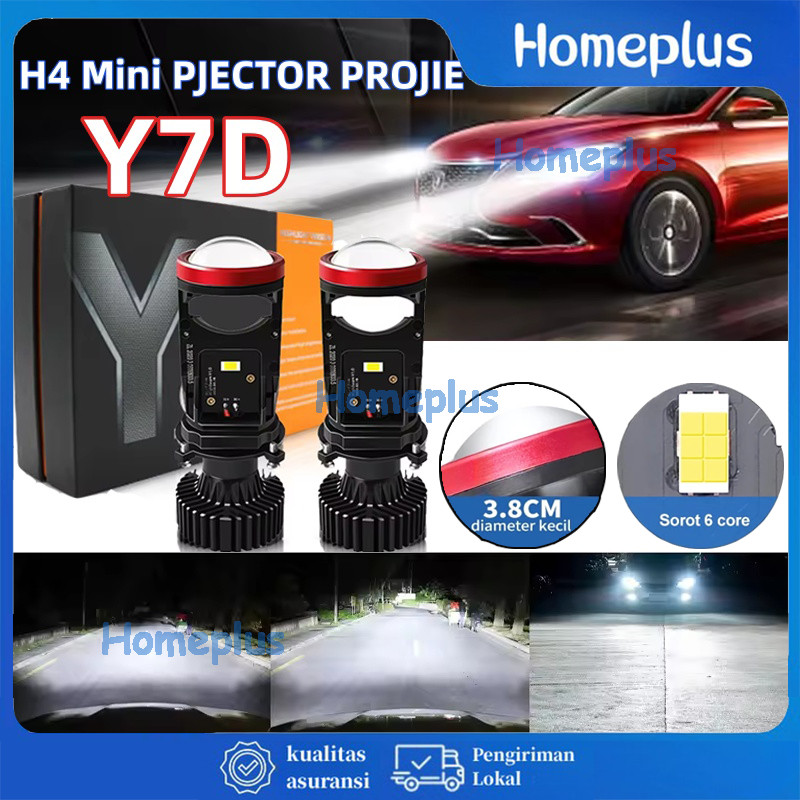 Y7d Lampu Led mobil Motor H4 Mini Projektor Projie  Y7D Lampu Led Mobil Dan Motor