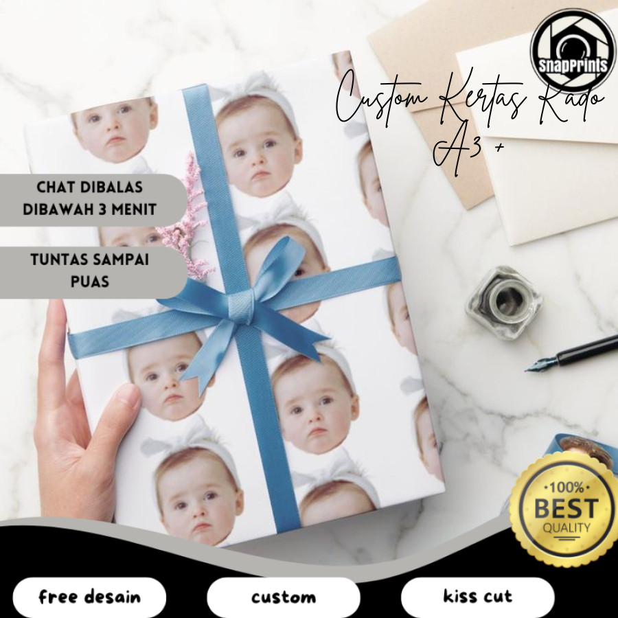 

SP Kertas Kado Custom Desain Muka Wajah Aesthetic Bisa Tambah Tulisan Wrapping Papper Hadiah