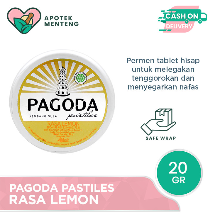 

Pagoda Pastiles Rasa Lemon 20 Gram - Permen Pelega Tenggorokan