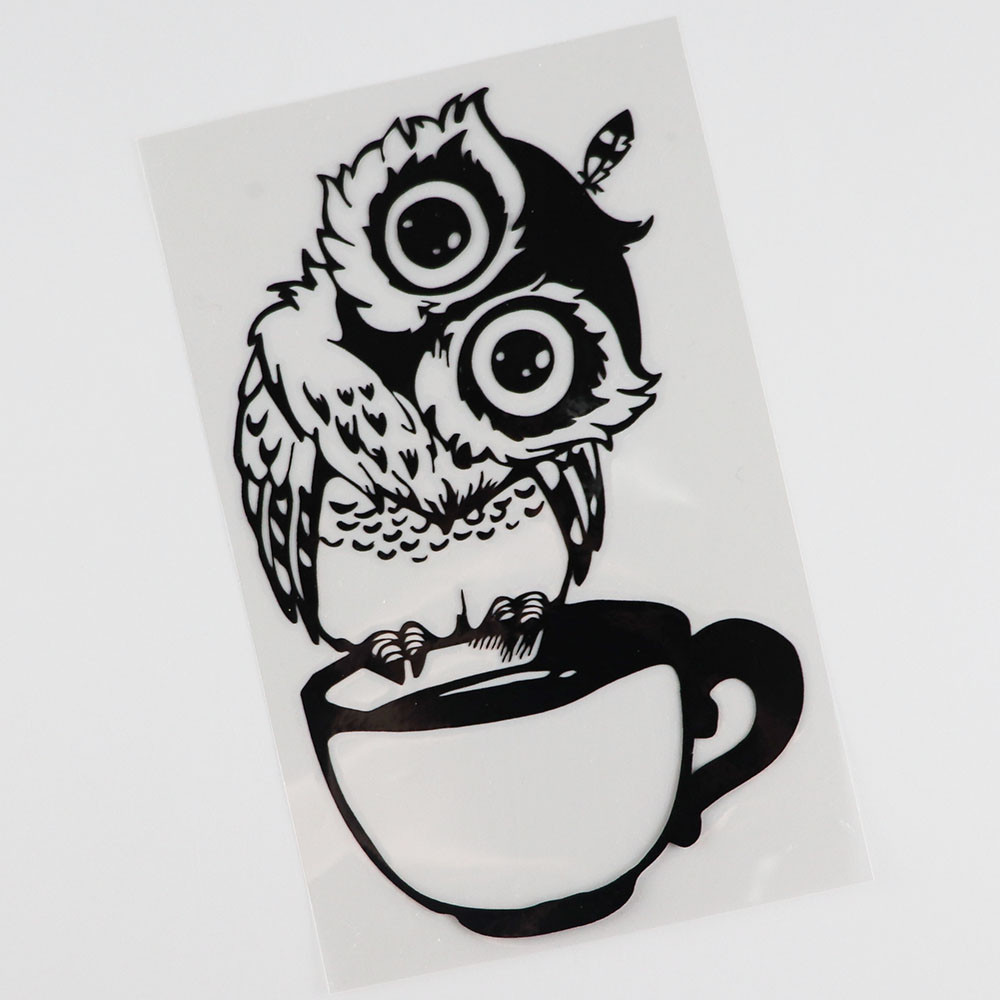 

COD Stiker Cutting Burung Hantu Owl diatas cangkir Kopi mobil motor visor helm kaca spakboard spion