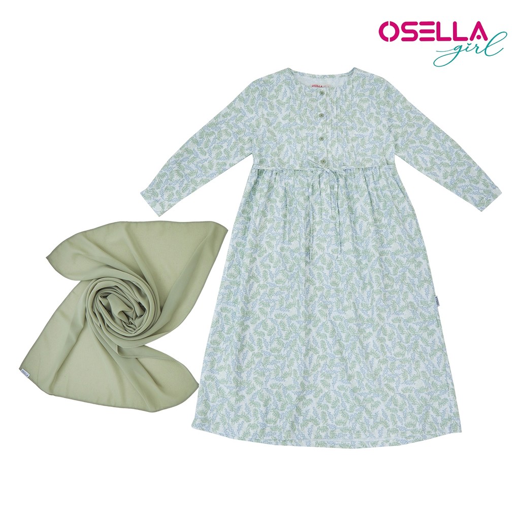 Osella Kids Floral Maxi Dress In White With Pleat Detailing On The Front 2357501219 | Dress Panjang 