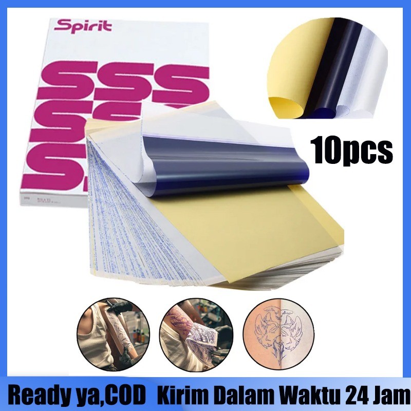 

【Stok Tersedia】Isi 10 Kertas Karbon Tatto Termal Paper Tattoo Carbon Thermal Tracing Transfer Stensil Kertas