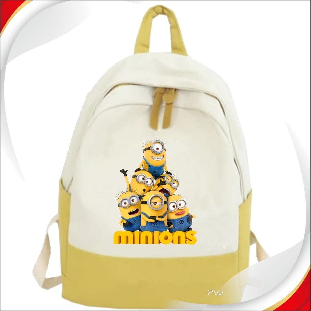 KS Terbaru Tas Sekolah Anak Perempuan Laki Laki SMP SMA Kuliah Ransel Original Backpack Minion Fashi