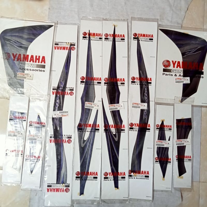 striping stiker Yamaha Jupiter z new robot 2010 hitam Lis ungu original YGP