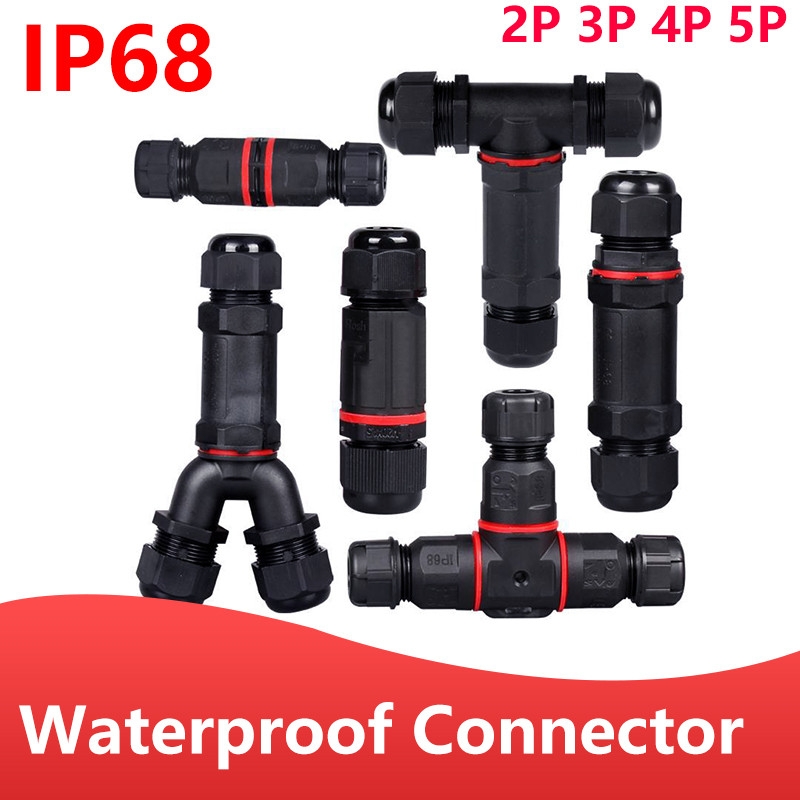 IP68 waterproof cable connector I-type/Y-type/T-type 2Pin 3Pin 4Pin 5Pin Electrical Terminal Adapter