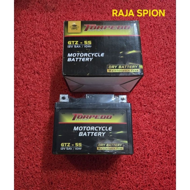 SANRIRINTOJAYASHOP Aki Full Kering TERPEDO gtz5s/Aki Kering GTZ5s TORPEDO