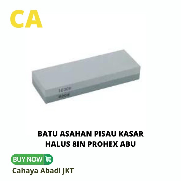 BATU ASAHAN PISAU KASAR HALUS 8IN PROHEX ABU 0530 015 KOTAK HITAM